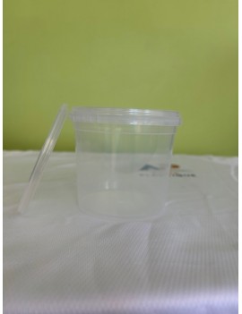 Pot plastique PP Cristal + couvercle