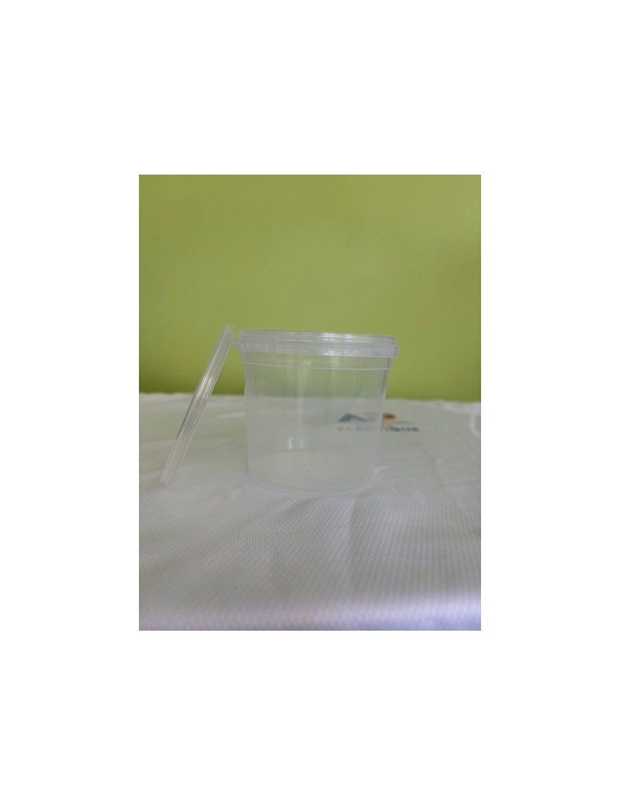 Pot plastique PP Cristal + couvercle