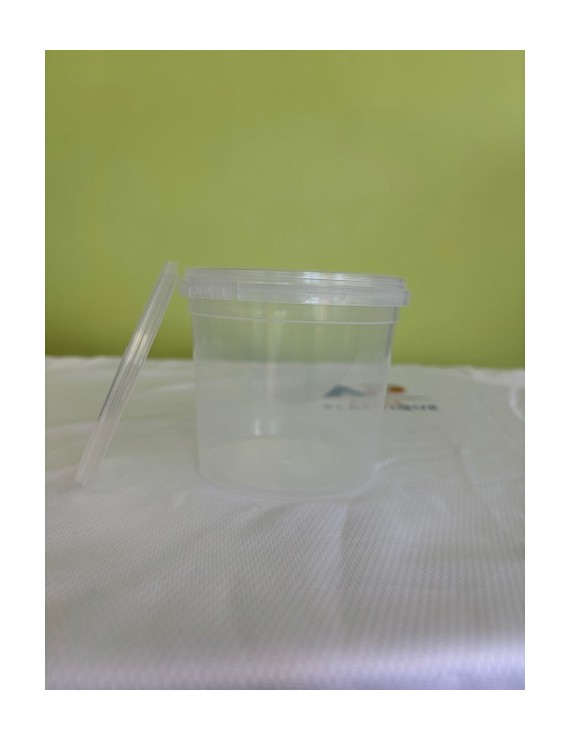 Pot plastique PP Cristal + couvercle