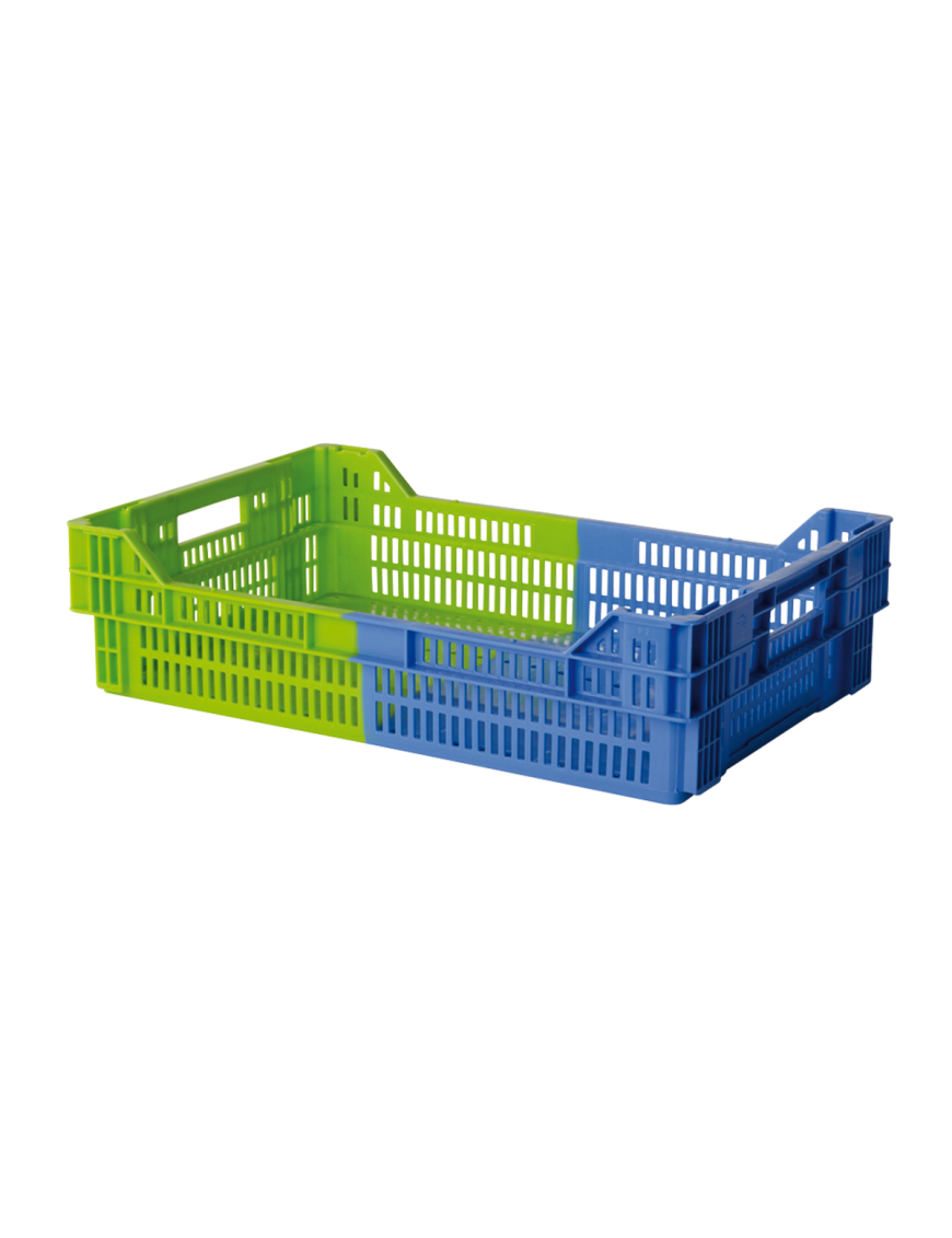 Caisse ajourée empilable emboîtable bicolore 600 x 400