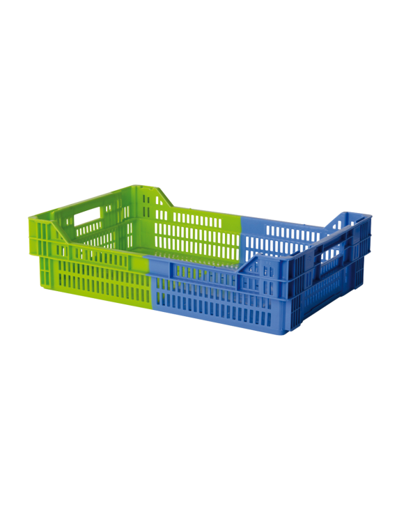 Caisse ajourée empilable emboîtable bicolore 600 x 400