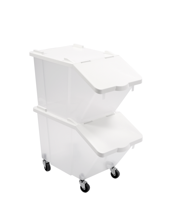 Bac à ingrédients 30 L + couvercle - 4 roues - lot de 2