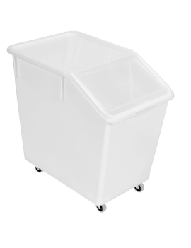 Bac à ingrédients 80 L + 4 roues + couvercle transparent - chape inox