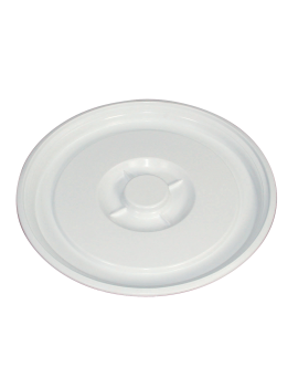 Couvercle pour conteneur rond à poignées noires 50 L et baquet 35 L - blanc