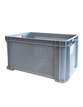 Caisse renforcée finement ajourée avec poignées 545 x 390 mm - 30 L et 45 L - 2 couleurs