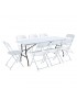 Table pliante Valise 180 x 70 x 74 cm + 8 chaises