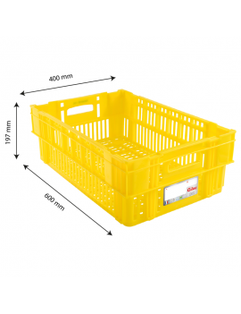 Caisse ajourée 600 x 400 x 197 mm - HACCP - 37 L