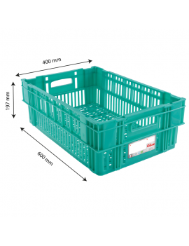 Caisse ajourée 600 x 400 x 197 mm - HACCP - 37 L