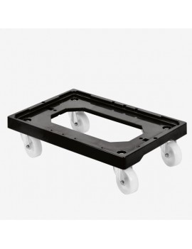 Socle rouleur 4 roues pivotantes - chape inox